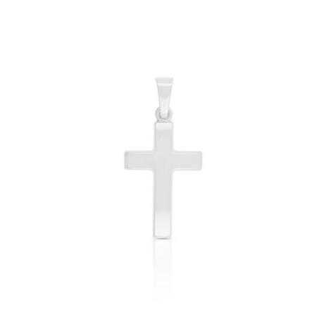 MUAU Schmuck  Pendentif croix en or blanc 750, 25x12mm 