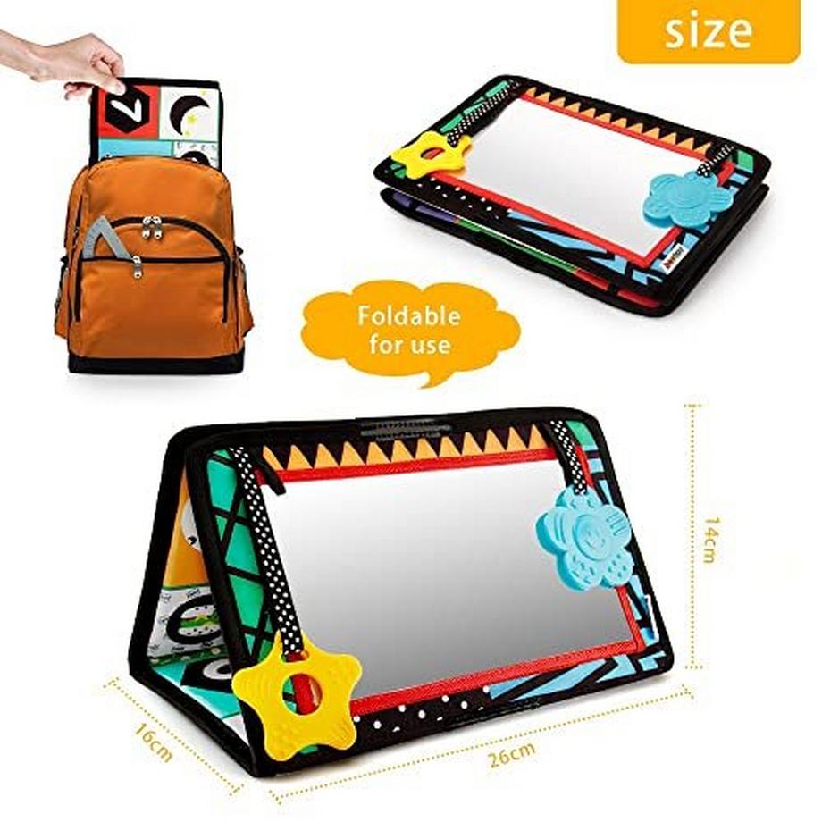 Activity-board  Faltbare Baby Prone Spielzeug   Kontrast Muster ABC Alphabet für neugeborenes Baby 