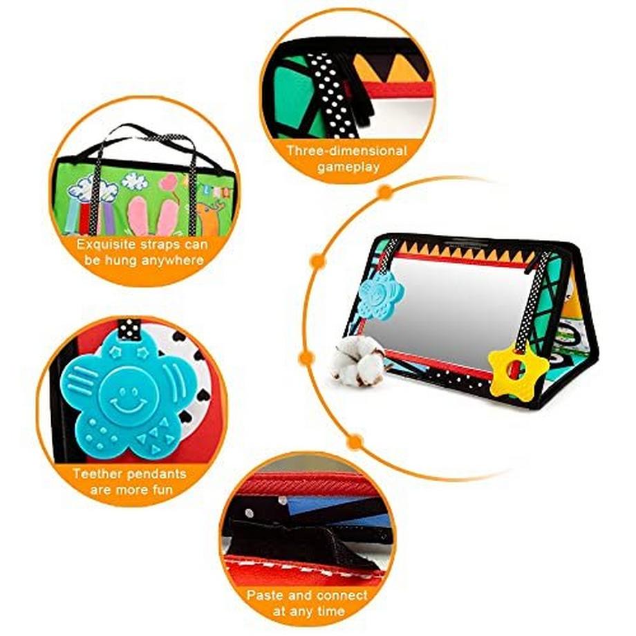 Activity-board  Faltbare Baby Prone Spielzeug   Kontrast Muster ABC Alphabet für neugeborenes Baby 