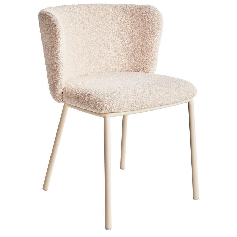 Beliani Esszimmerstuhl 2er Set aus Bouclé Minimalistisch MINA II  