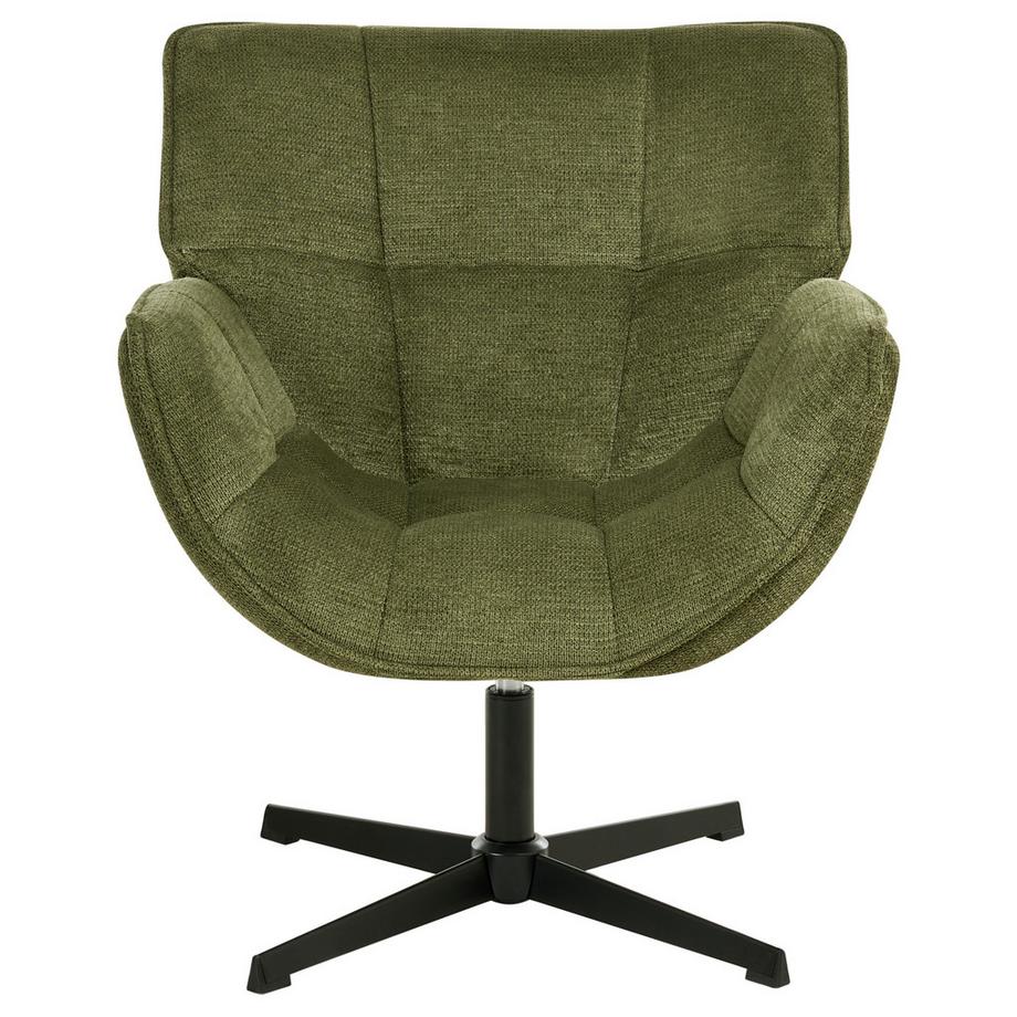 Beliani Fauteuil pivotant en Tissu Rétro AUMA  