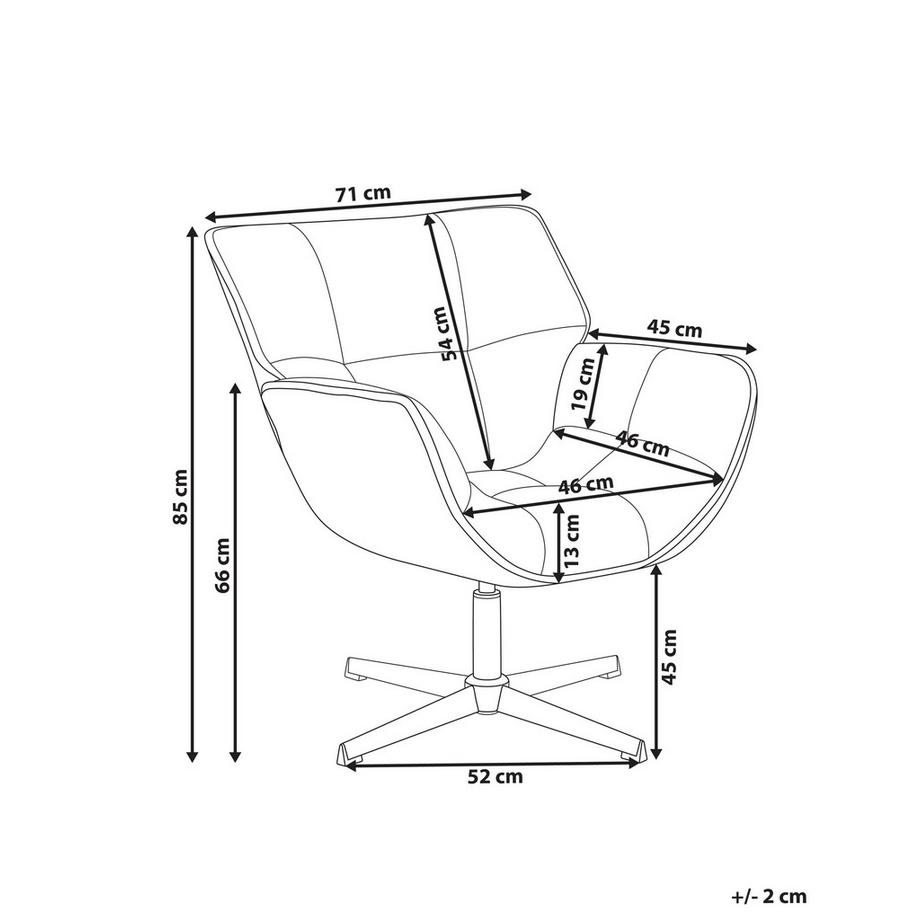 Beliani Fauteuil pivotant en Tissu Rétro AUMA  