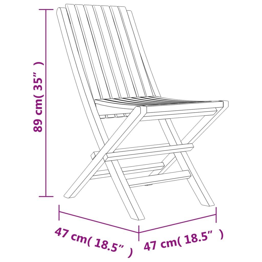 VidaXL sedia da giardino pieghevole Legno  