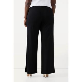 Ulla Popken  Pantalon slinky. Maille piquée. Jambe large, taille élastique. 