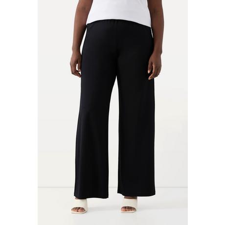 Ulla Popken  Pantalon slinky. Maille piquée. Jambe large, taille élastique. 