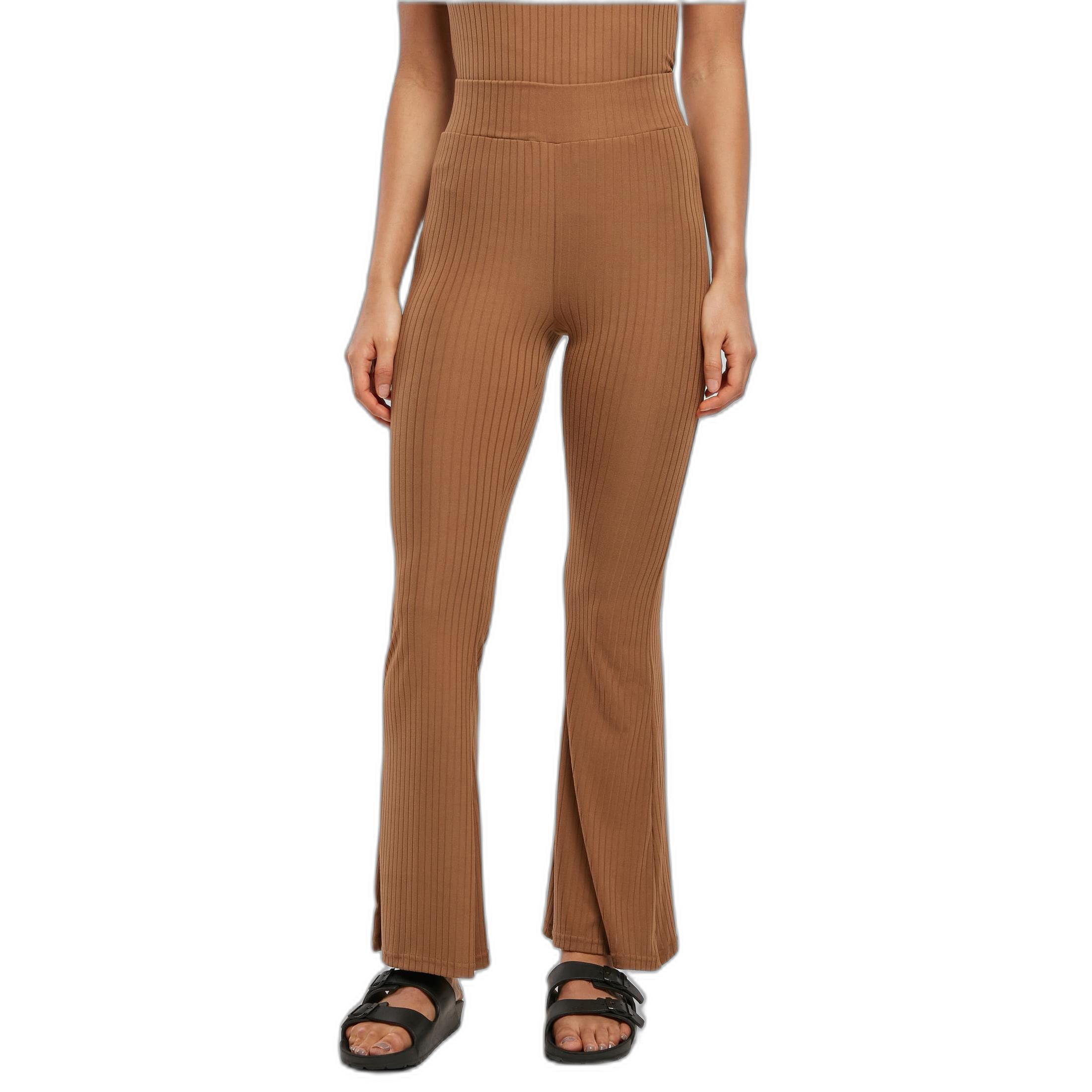 URBAN CLASSICS Ausgestellte Gerippte High Waist Leggings  