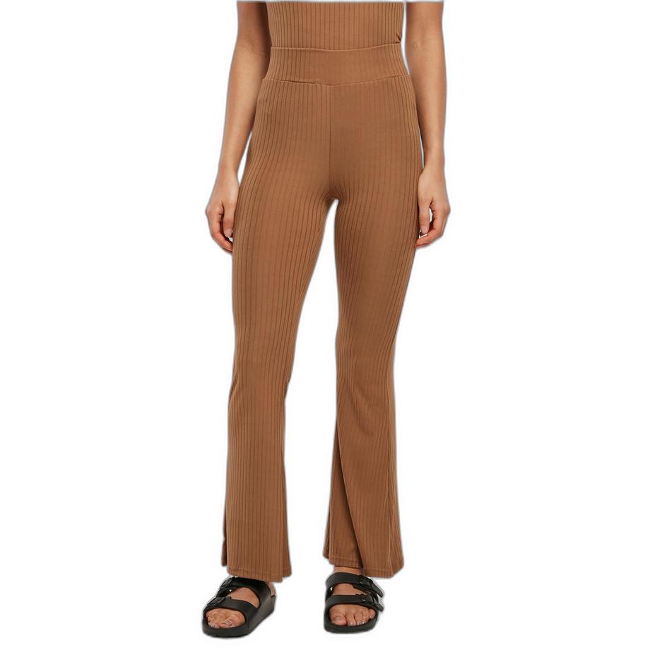 URBAN CLASSICS Leggings Svasati a Costine Vita Alta  