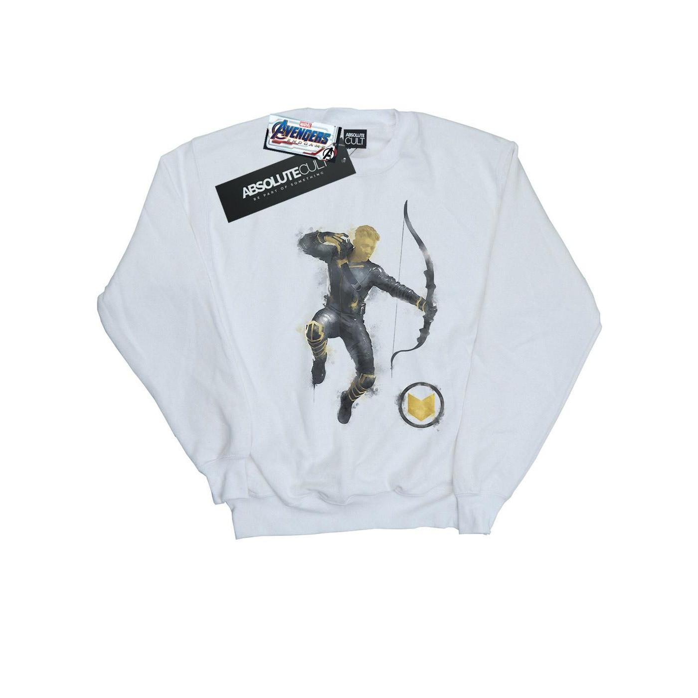 Image of Avengers Endgame Painted Hawkeye Sweatshirt Herren Weiss XXL