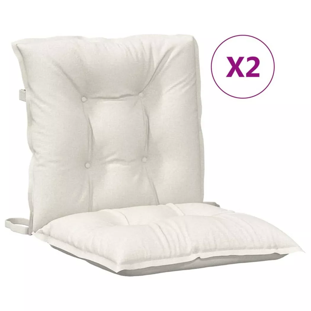 VidaXL - Coussin de chaise à dossier bas tissu, One Size, Light Beige
