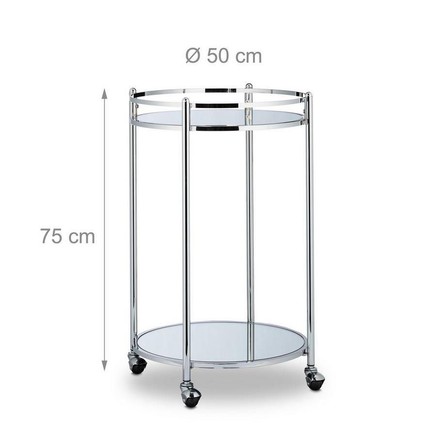 B2X Servierwagen rund silber  