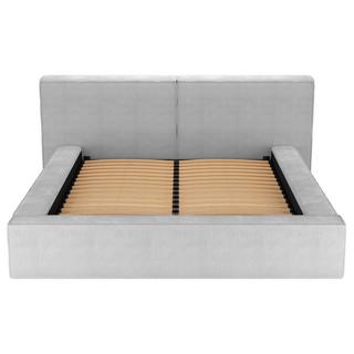 PASCAL MORABITO Lit coffre 160 x 200 cm - Velours côtelé - Gris clair - TIMANO de Pascal Morabito  
