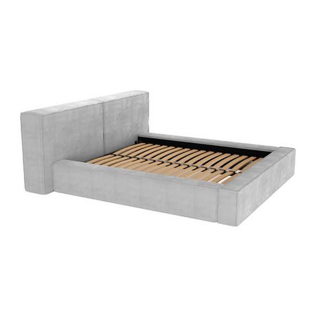 PASCAL MORABITO Lit coffre 160 x 200 cm - Velours côtelé - Gris clair - TIMANO de Pascal Morabito  