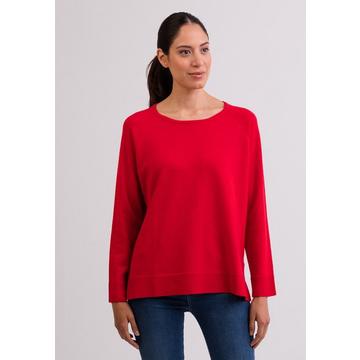 Kaschmir Rundhals Pullover mit Seitenschlitzen