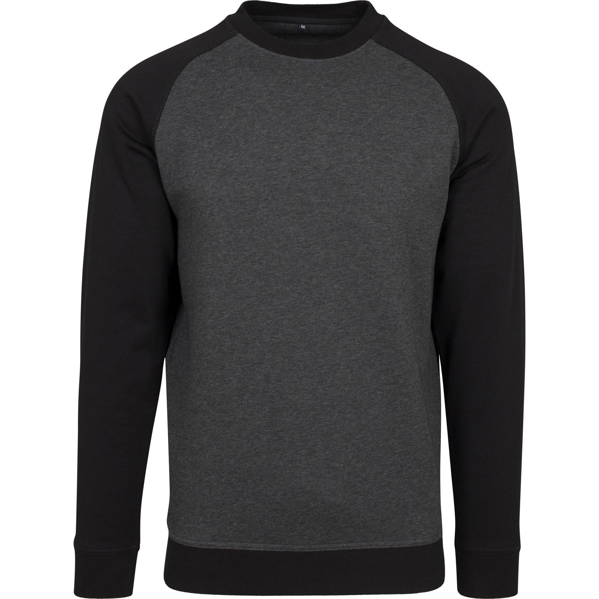 Image of Raglan Crew Neck Shirt Herren Charcoal Black S