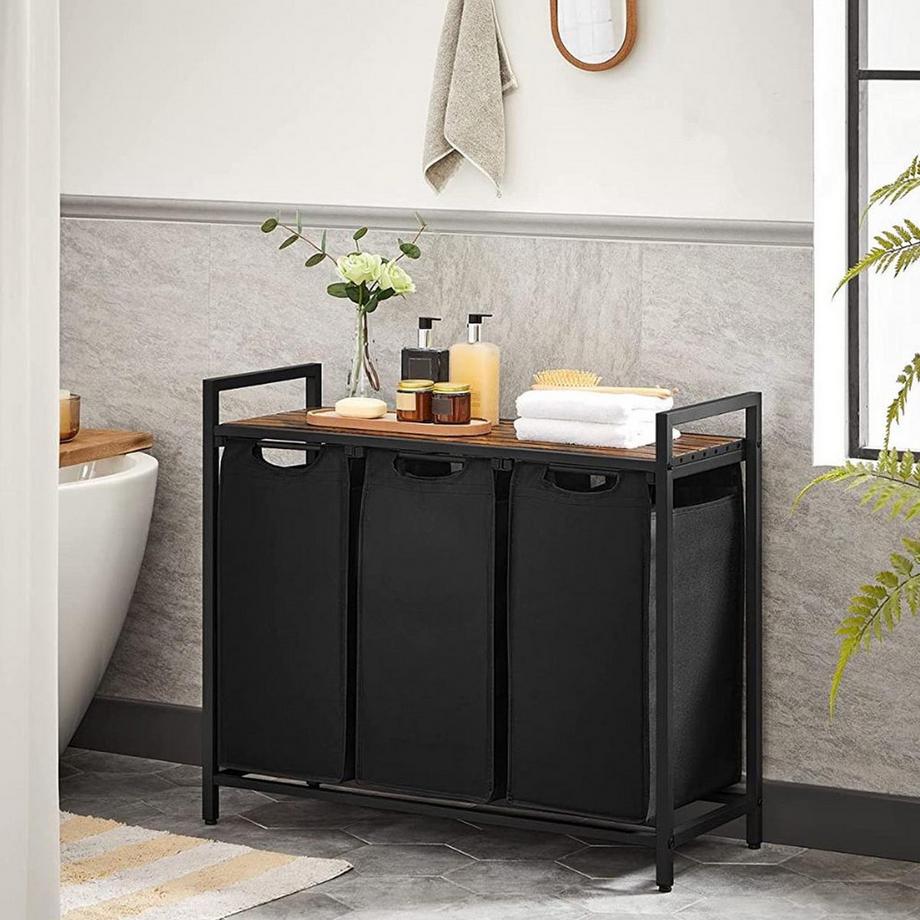 Calicosy Wäschebehälter mit 3 Fächern 38L  