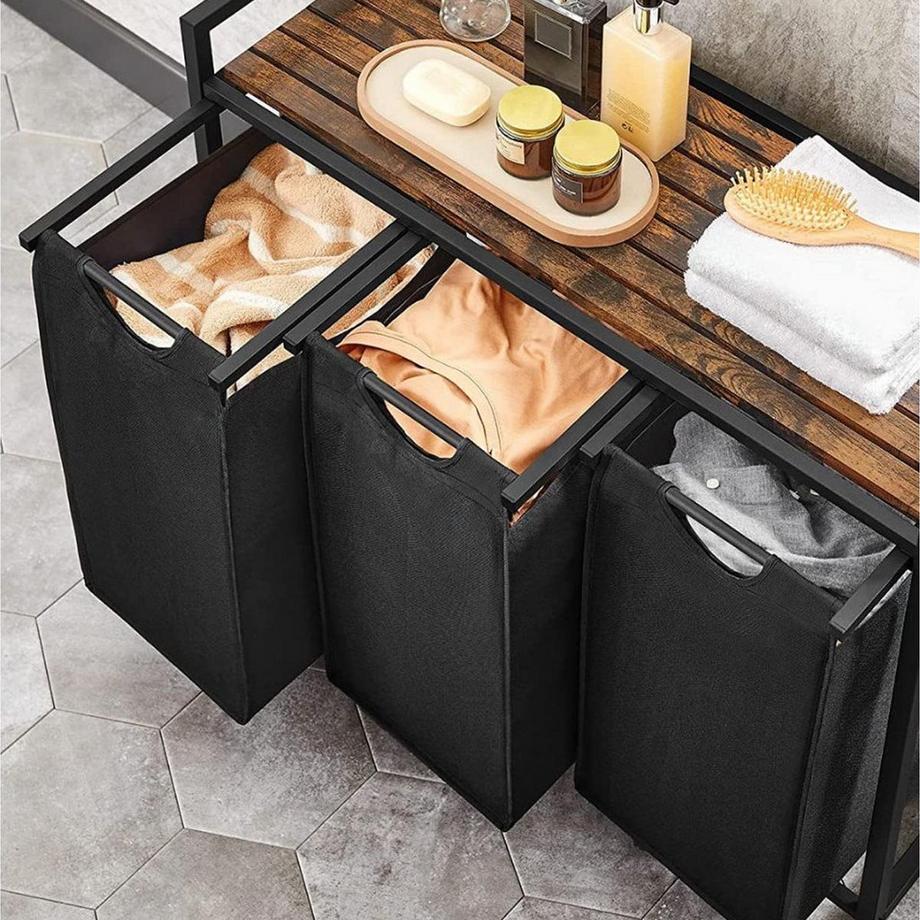 Calicosy Wäschebehälter mit 3 Fächern 38L  