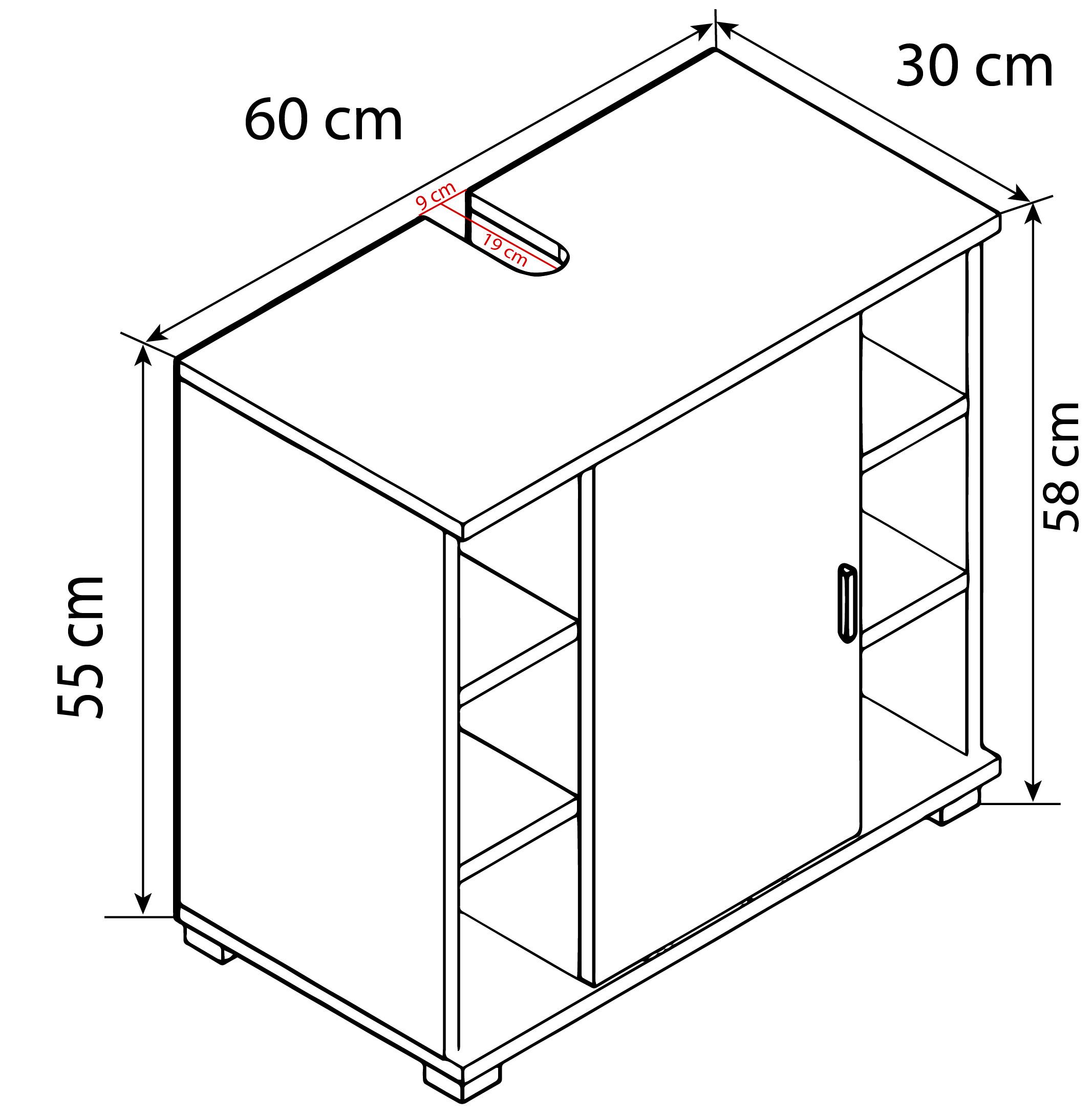 VCM 4 pcs. Meuble de salle de bain complet Zalo ll  