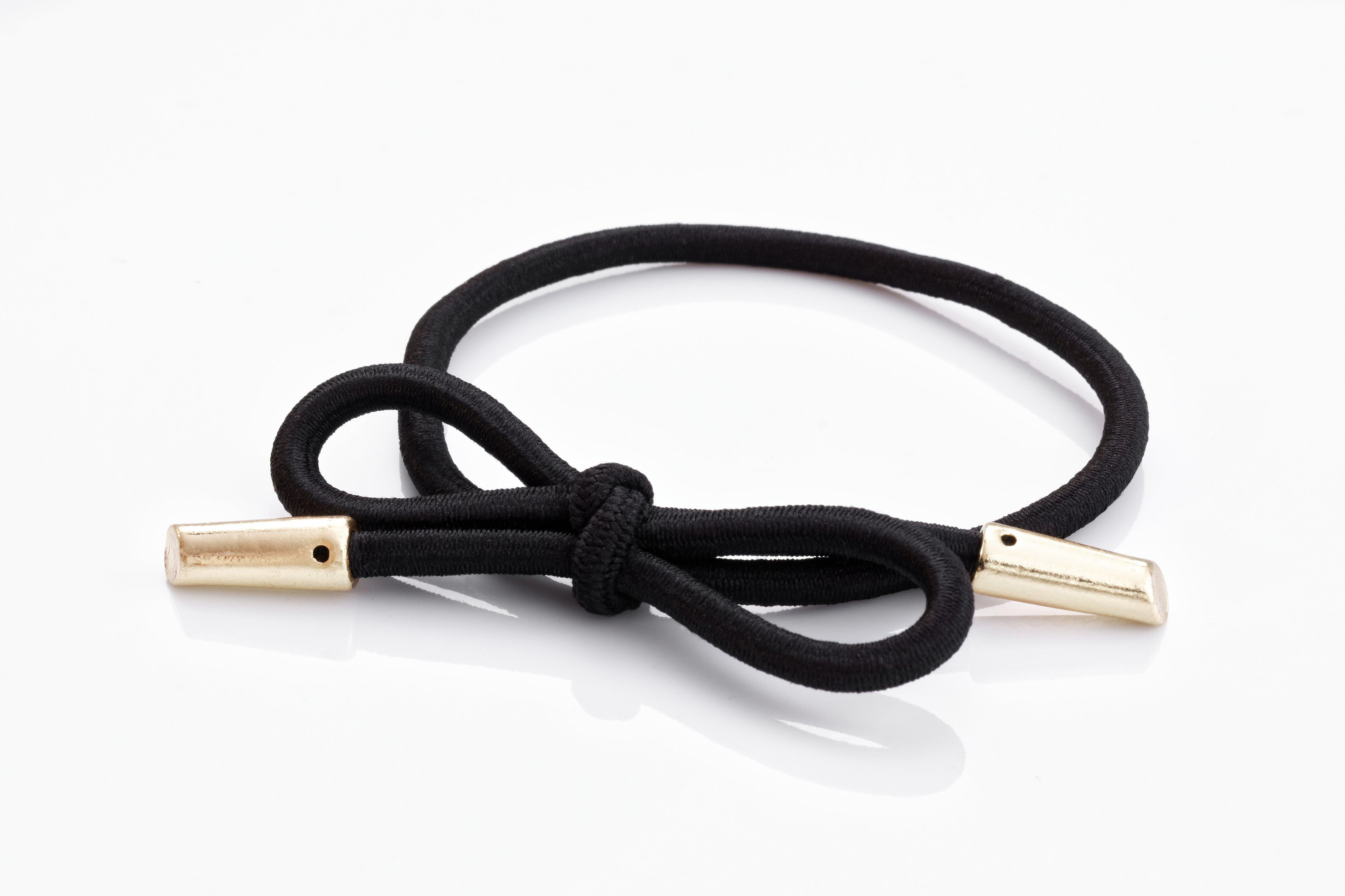 Image of Hair Tie Bow Metal Plain Damen Black 1 pezzo