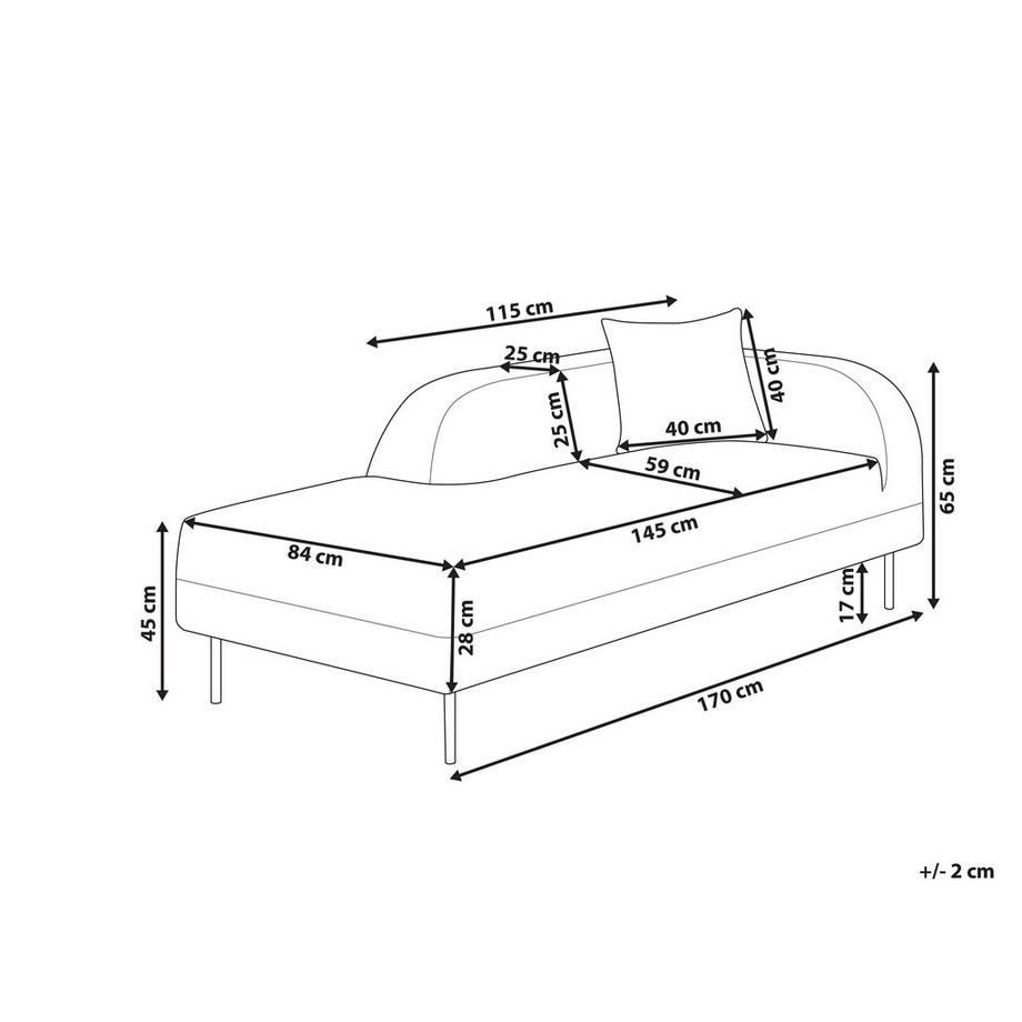 Beliani Rechtsseitige Chaiselounge aus Samtstoff Modern LE CRAU  
