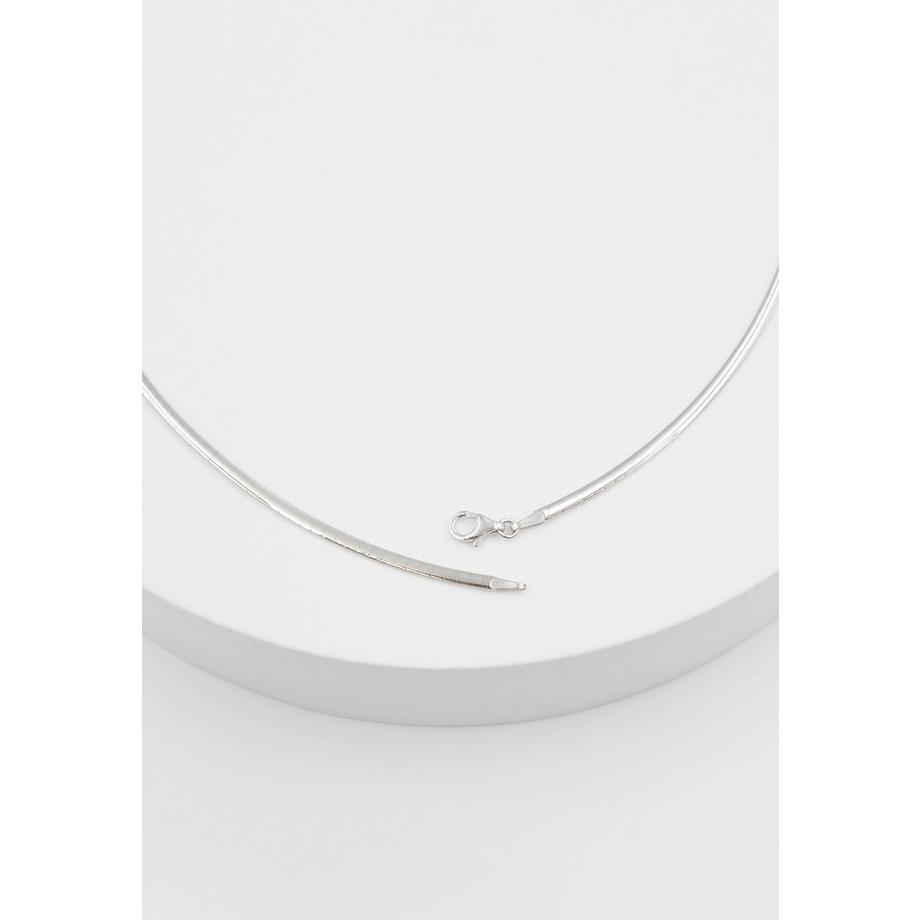 MUAU Schmuck  Collier Omega Glied Bicolor Weiss-/Rotgold 750, 2.3mm, 42cm 