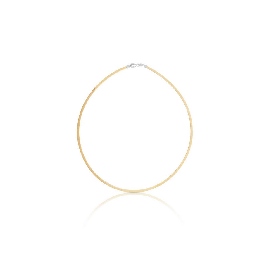 MUAU Schmuck  Collier Omega Glied Bicolor Weiss-/Rotgold 750, 2.3mm, 42cm 