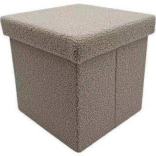 mutoni Pouf avec récipient Joris velours beige  