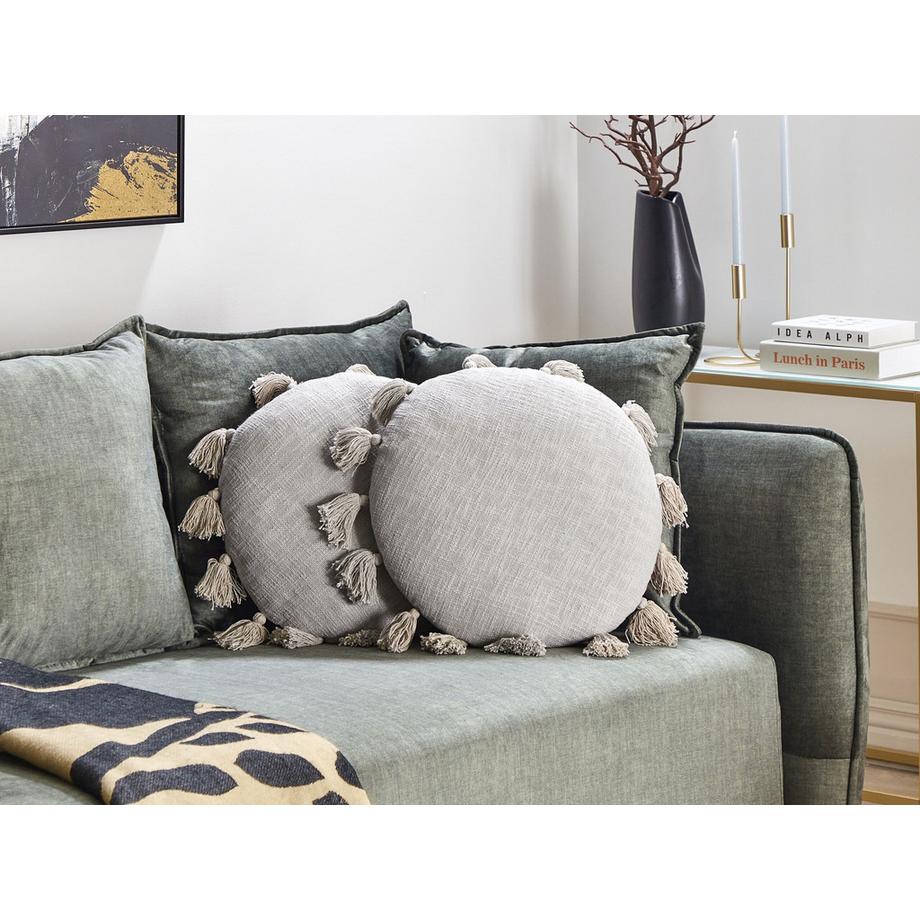 Beliani Lot de 2 coussins décoratifs en Coton  MADIA  