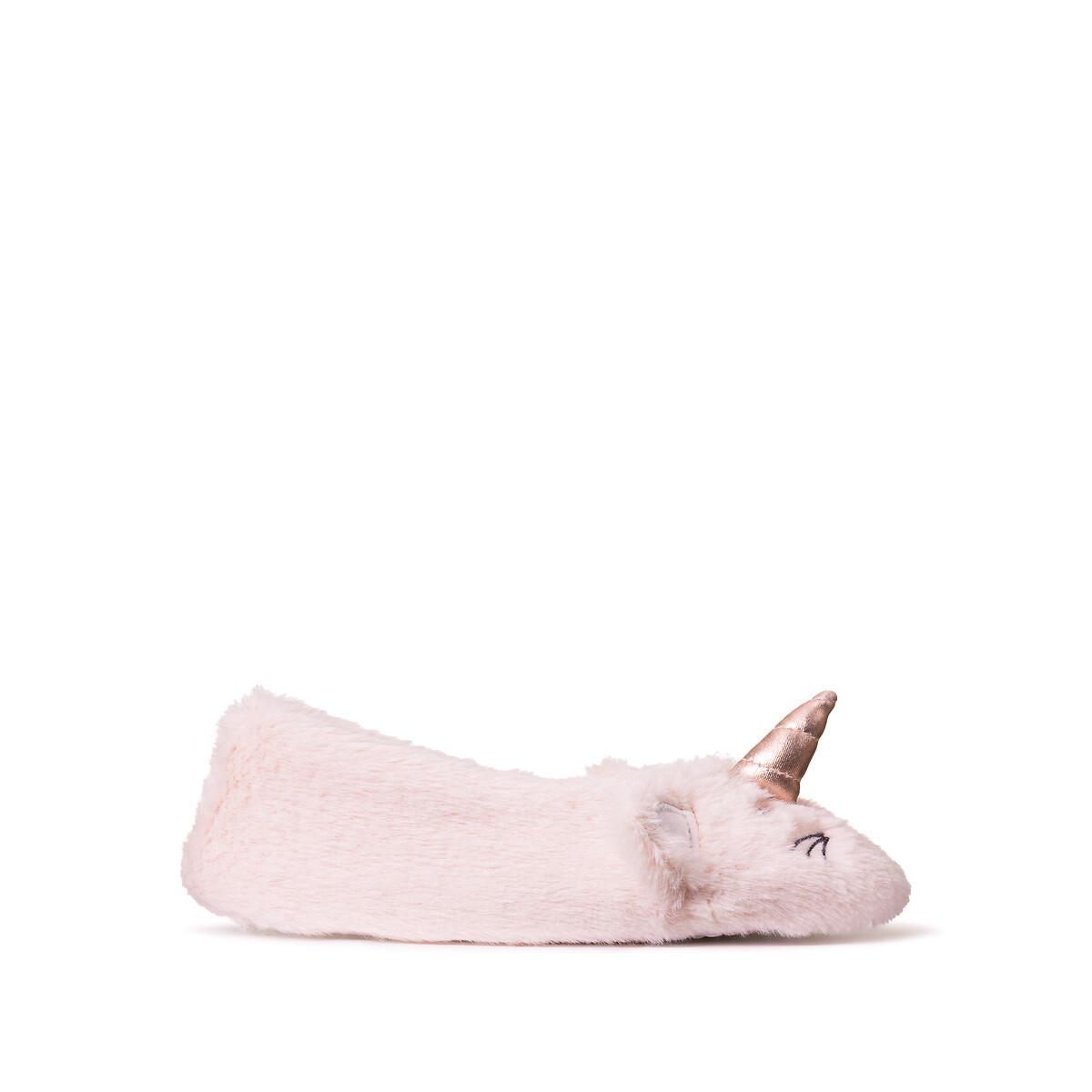 La Redoute Collections  Chaussons peluche tête de chat licorne 