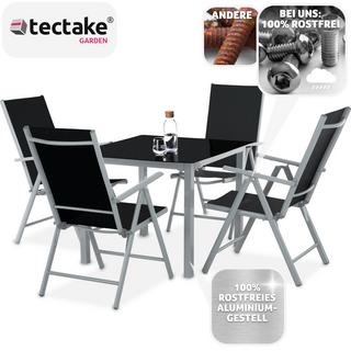 Tectake set di sedute e tavolo in alluminio 4+1  