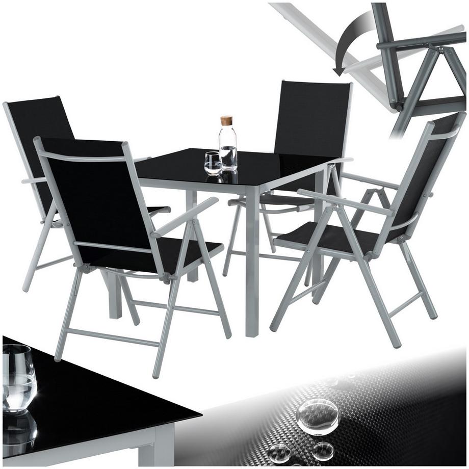 Set di sedie Stabia Con telaio in alluminio, per 4 persone