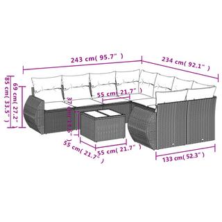 VidaXL Garten sofagarnitur poly-rattan  