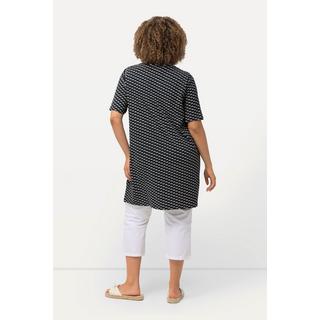 Ulla Popken  T-shirt en coton bio imprimé, avec col rond et manches courtes - silhouette en A évasée 