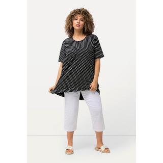 Ulla Popken  T-shirt en coton bio imprimé, avec col rond et manches courtes - silhouette en A évasée 