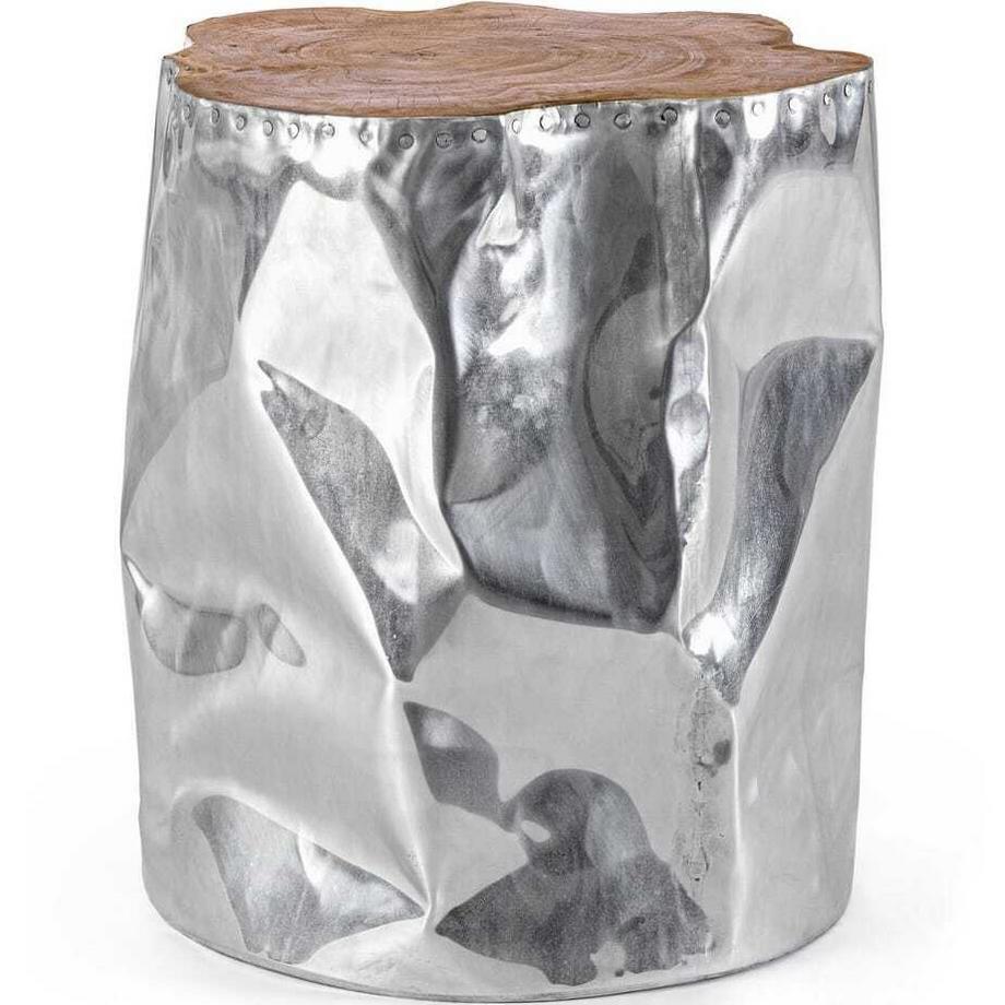 mutoni Beistelltisch Hammer natur silber 35x35x45  