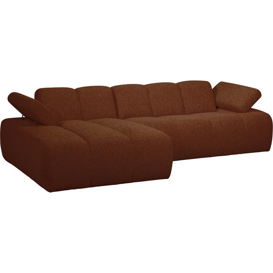 mutoni Ecksofa Mojo links Bouclé rostbraun meliert 284x160  