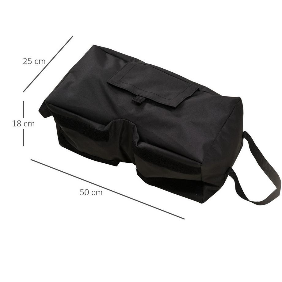 Northio Sonnenschirmständer Sandsack Marktschirmständer, 2X Befüllbare Beutel 50Kg, Mit Schaufel, Schwarz  