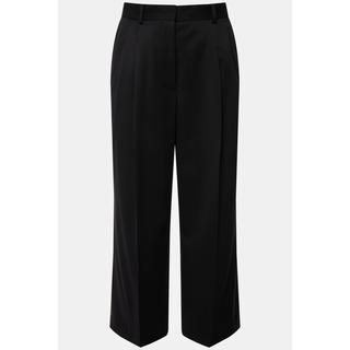 Ulla Popken  Pantalon large Mary, à pinces, en laine mélangée 