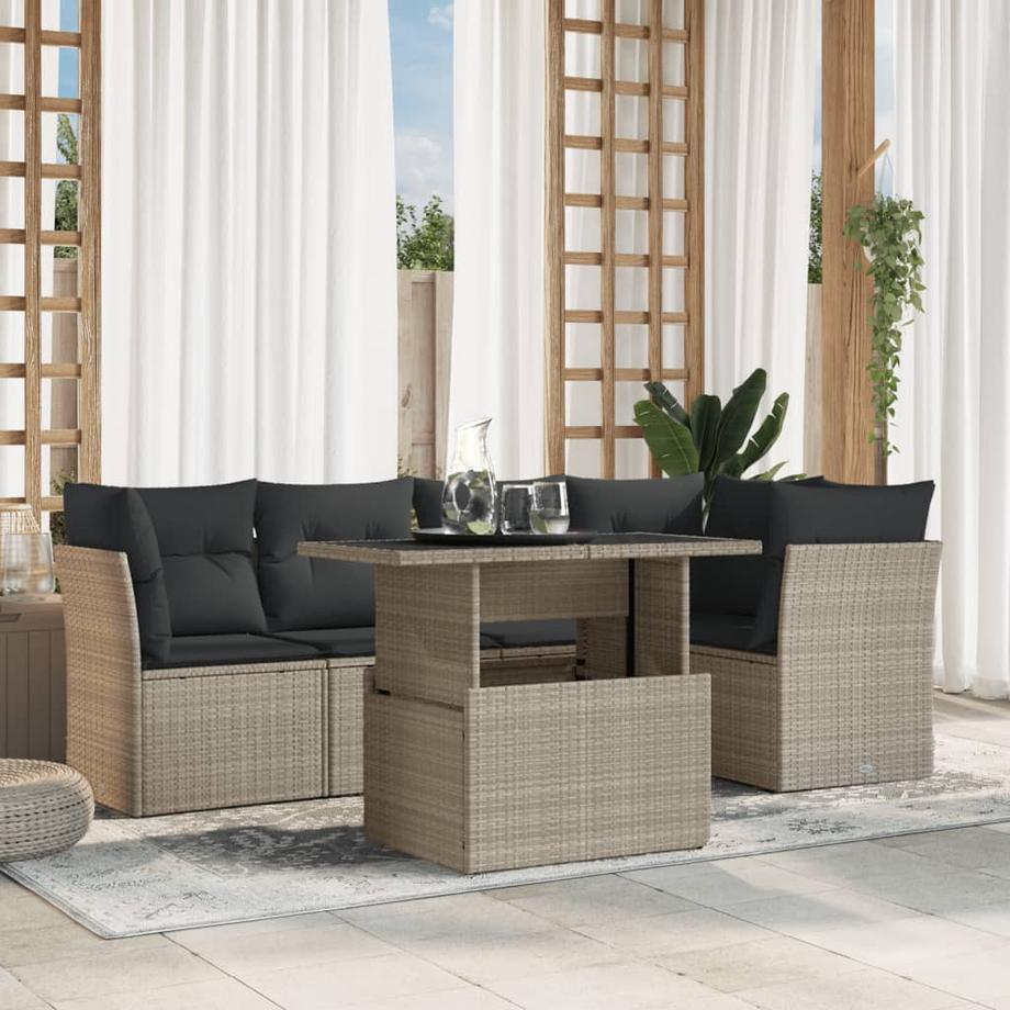 VidaXL set divano da giardino Polirattan  