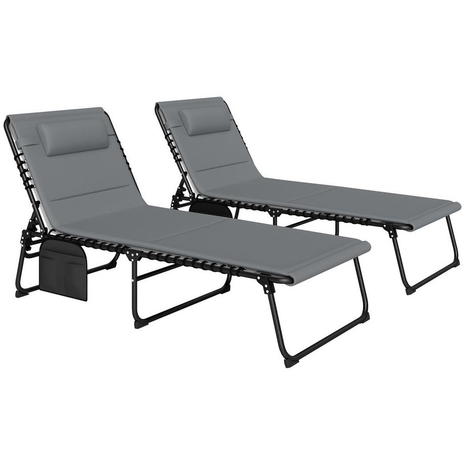 ensemble de chaises longues de jardin