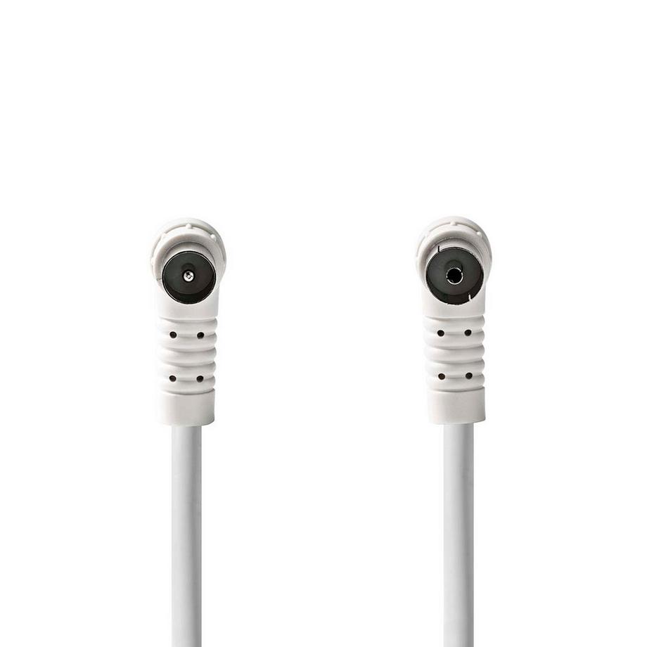 Nedis  Câble coaxial | IEC (Coax) mâle | IEC (Coax) femelle | Nickelé | 120 dB | 75 Ohm | Quatre blindages | 5.00 m | Rond | PVC | Blanc | Emballé 