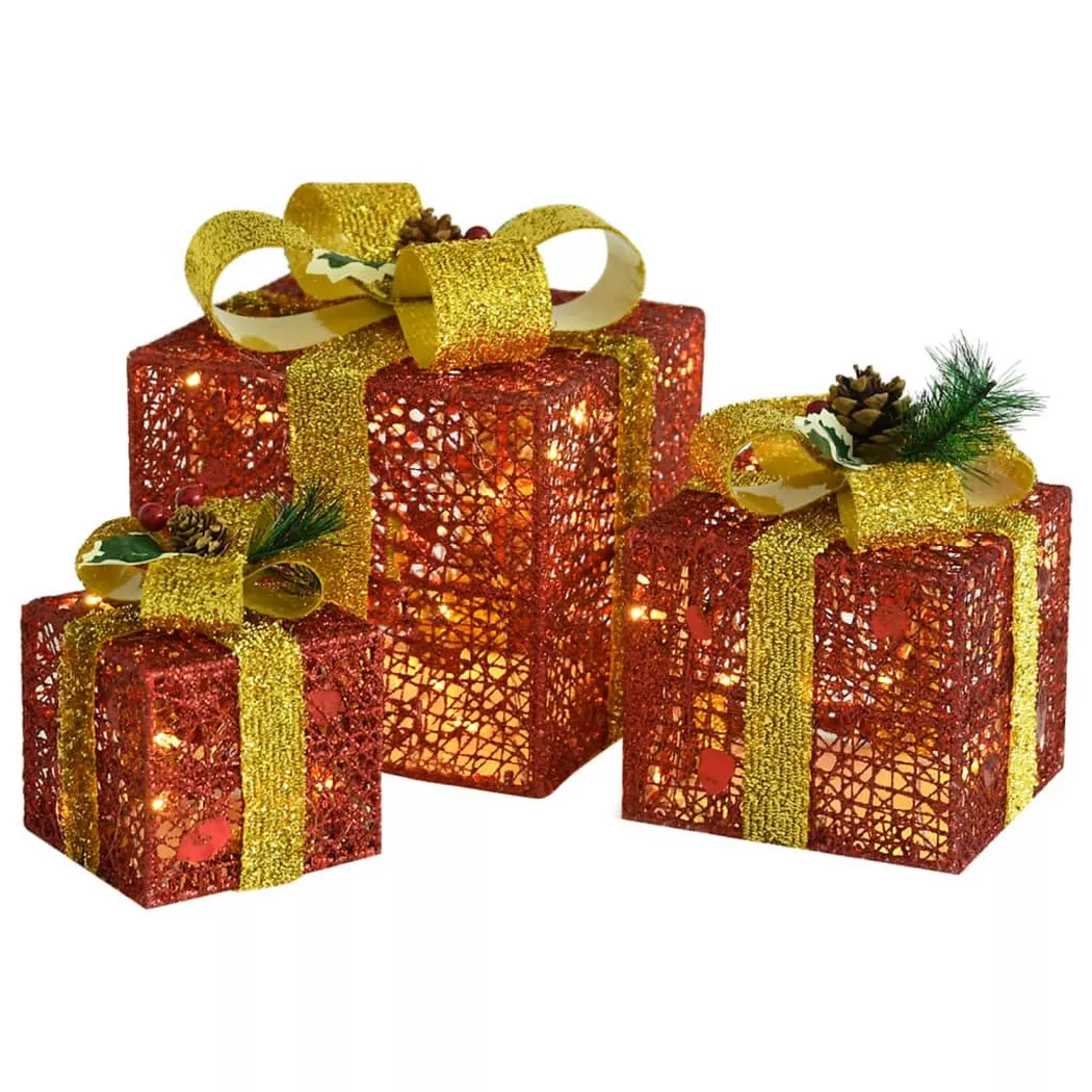 VidaXL - Boîte-cadeau de noël, One Size, Rouge Bariolé