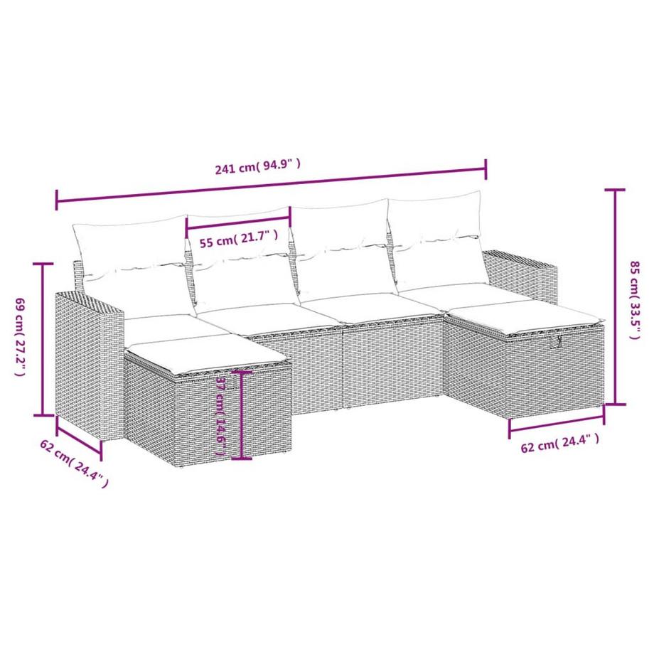 VidaXL Garten sofagarnitur poly-rattan  