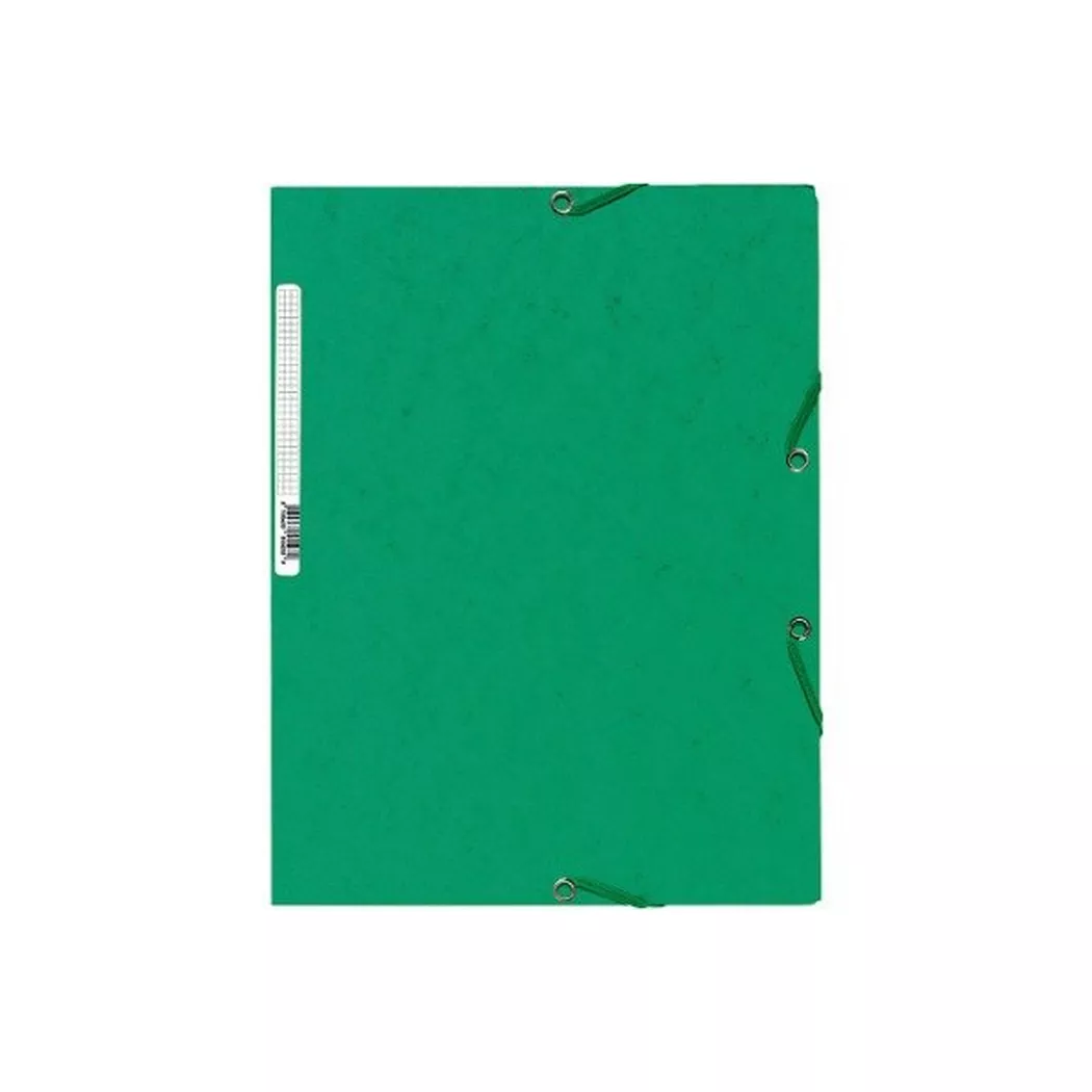 Exacompta - Cartella 3 lembi con elastici cartoncino lustré 400g/mq - A4, One Size, Verde