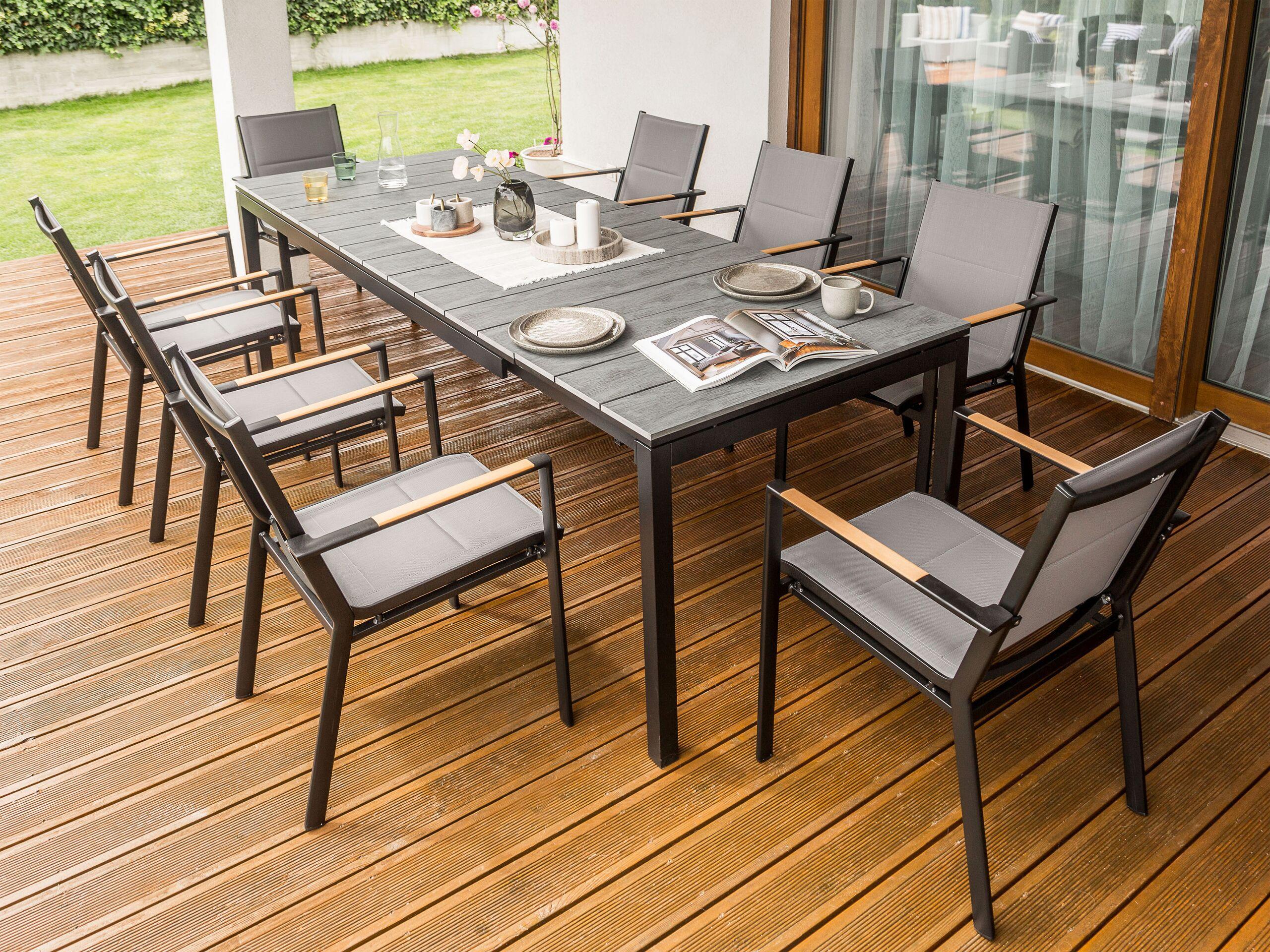 Beliani Tavolo da pranzo allungabile da giardino en Legno plastico Industriale TOFANE  