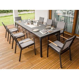 Beliani Tavolo da pranzo allungabile da giardino en Legno plastico Industriale TOFANE  