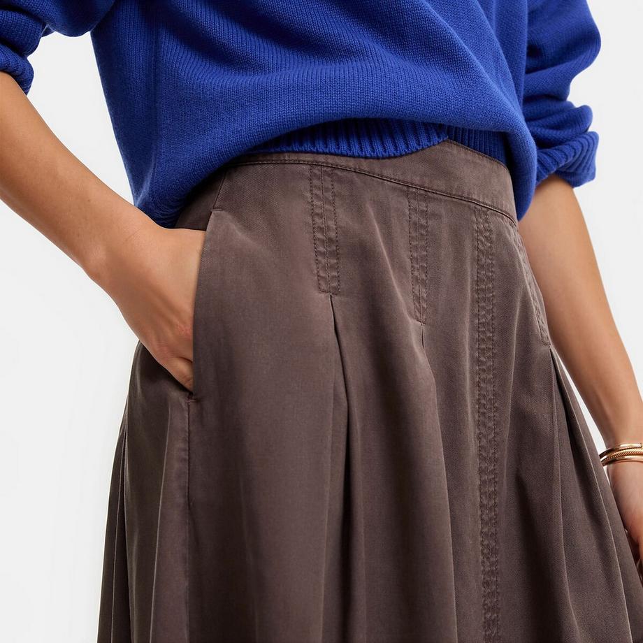 La Redoute Collections Langer A-Linien-Rock mit Vordernähten  