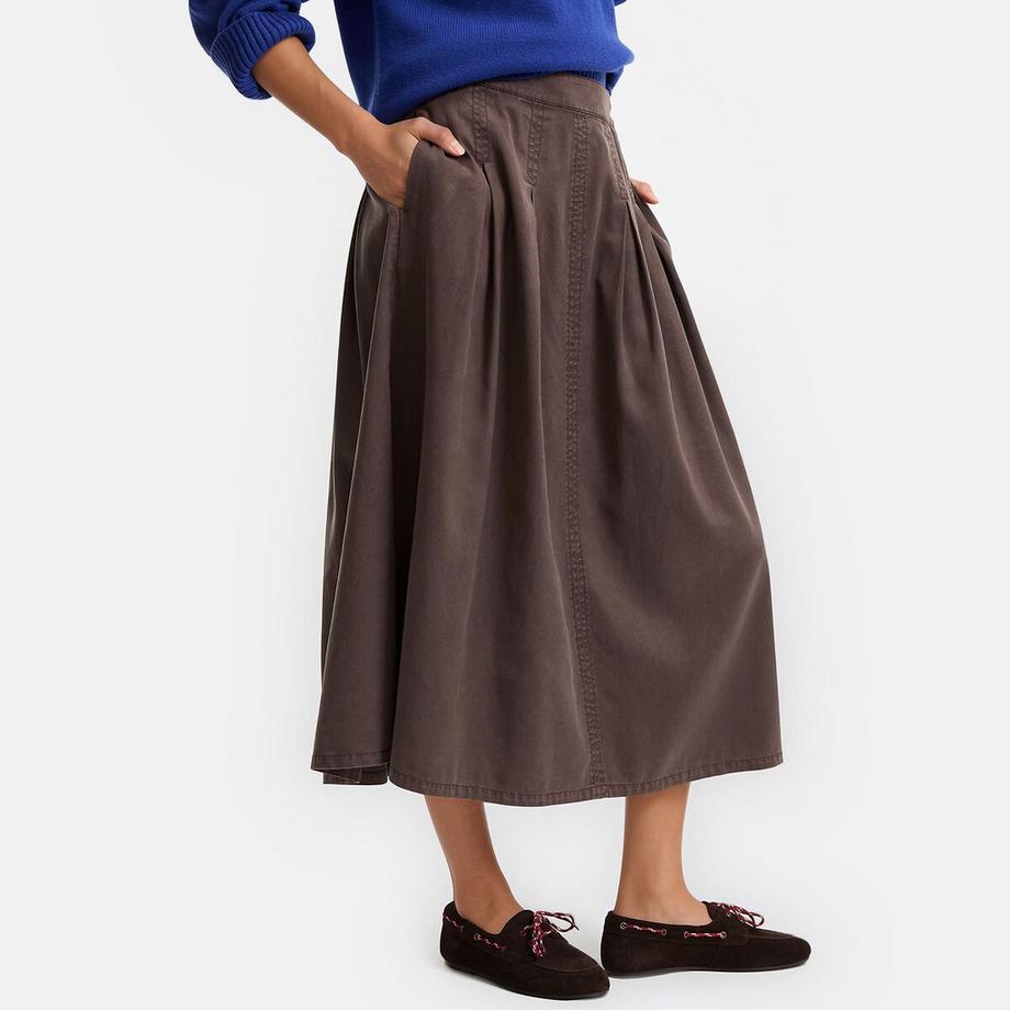La Redoute Collections Langer A-Linien-Rock mit Vordernähten  