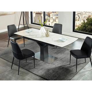 Vente-unique Table à  manger extensible COLBY 6 à  8 cous Céramique Verre trempé  