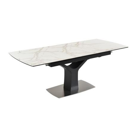 Vente-unique Table à  manger extensible COLBY 6 à  8 cous Céramique Verre trempé  