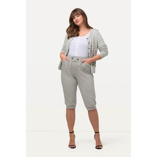 Ulla Popken  Pantaloni sportivi in tradizionale stile Tracht con ricami, cintura elastica e lunghezza a 7/8 